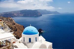 View of Oia on the island of Santorini in Greece photo