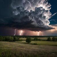 Cloudy Thunder Thunderstorm lightning bolt photo