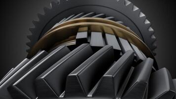 Shaft with gears from the gearbox isolated 3D Rendering. photo