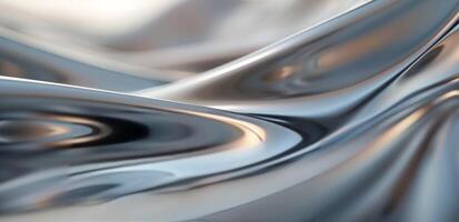 Abstract Silver Waves Flowing Elegantly Across a Smooth Surface photo