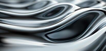 Abstract Silver Waves Flowing Elegantly Across a Smooth Surface photo