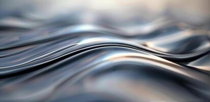 Abstract Silver Waves Flowing Elegantly Across a Smooth Surface photo