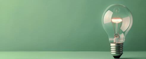 Vintage Light Bulb on a Turquoise Background photo