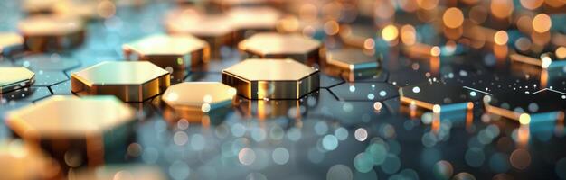 Hexagonal Structures Glimmering in a Digital Environment photo