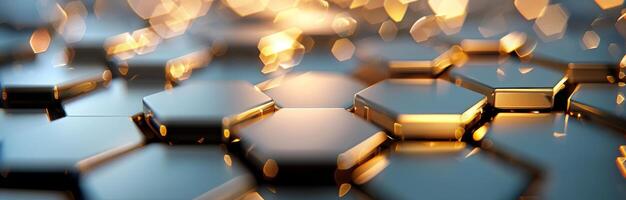 Hexagonal Structures Glimmering in a Digital Environment photo