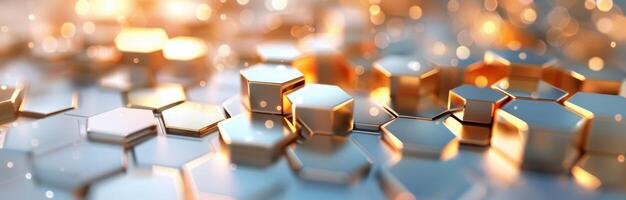 Hexagonal Structures Glimmering in a Digital Environment photo