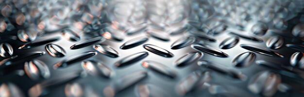 Close-Up View of Textured Metal Surface With Diamond Pattern Under Dim Lighting photo