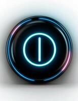 Close-Up of a Futuristic Control Button With Illuminated Ring photo