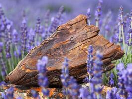 Weathered Wood in Lavender Field. photo
