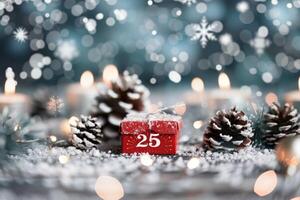 Christmas Gift Box With Number 25 photo
