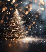 Sparkling Christmas Tree Illuminated With Twinkling Lights During the Holiday Season photo
