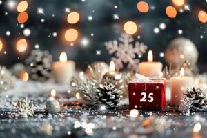 Christmas Gift Box With Number 25 photo