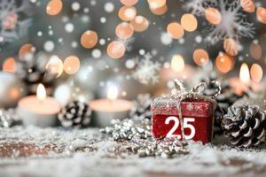 Christmas Gift Box With Number 25 photo