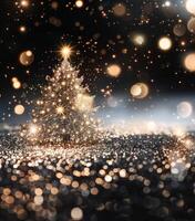 Sparkling Christmas Tree Illuminated With Twinkling Lights During the Holiday Season photo