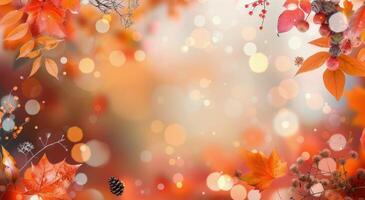 Autumn Maple Leaves With Bokeh photo