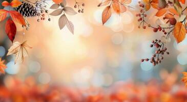 Autumn Maple Leaves With Bokeh photo