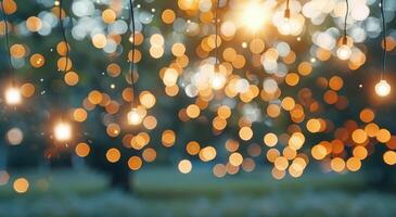 String Lights in the Evening photo