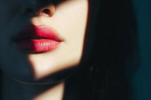 Woman With Pink Lipstick photo