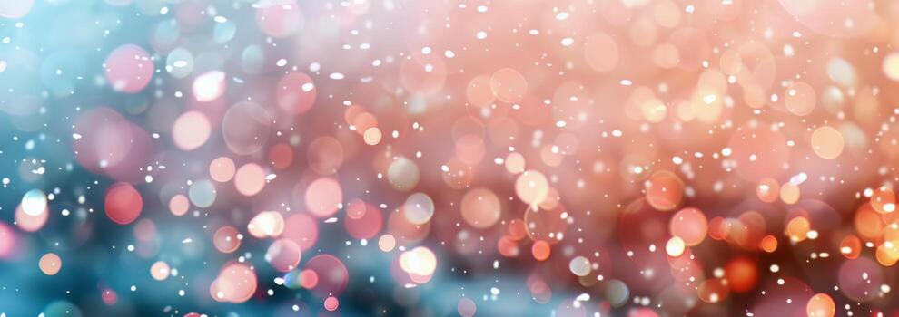 Abstract Bokeh Background With Snow photo