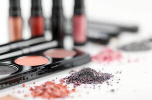 Red And Black Eyeshadow Palettes And Lipsticks photo