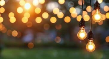 String Lights At Dusk photo