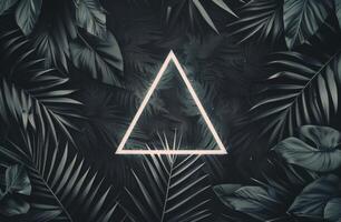 White Triangle Over Dark Green Foliage photo