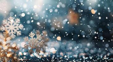 Winter Snowflake With Bokeh Lights photo