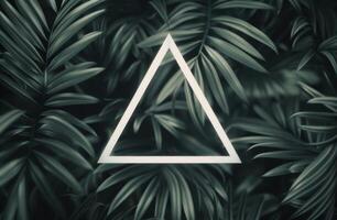 White Triangle Over Dark Green Foliage photo