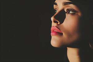 Woman With Pink Lipstick photo