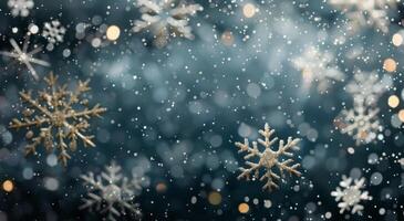 Winter Snowflake With Bokeh Lights photo