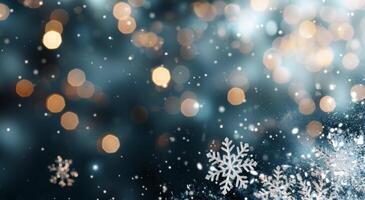 Winter Snowflake With Bokeh Lights photo