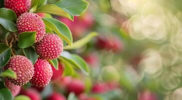 Lychee Fruit on Branch photo