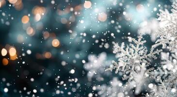 Winter Snowflake With Bokeh Lights photo
