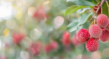 Lychee Fruit on Branch photo