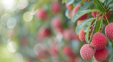 Lychee Fruit on Branch photo