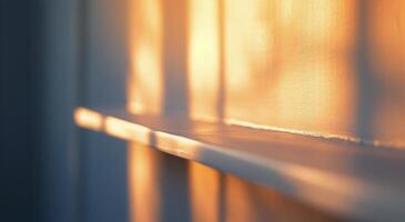 Sunset Light on Windowsill photo