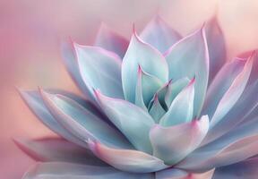 Pink And Blue Succulents Close Up photo