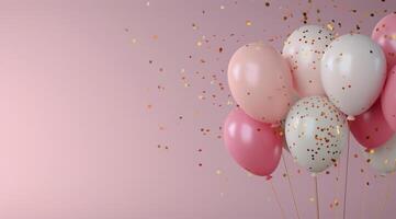 Pink Balloons and Confetti photo