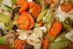 a bowl of vegetables and meat photo
