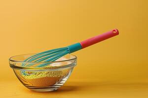 Glass Bowl With Whisk photo
