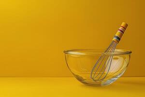 Glass Bowl With Whisk photo