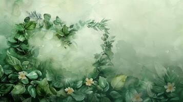 Heart Made of Leaves Painting photo