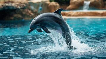 Dolphin Jumping Out of Water photo