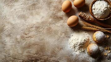 Three Croissants With Powdered Sugar photo