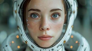 Close Up of Person Wearing Space Suit photo
