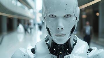 White Robot in Hallway photo