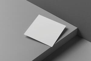 Blank business card mockup on grey background photo
