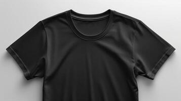 Black tshirt mockup on studio shot background photo