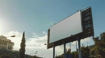 billboard mockup on city photo