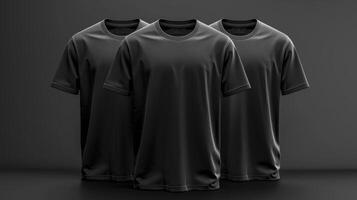Black t-shirts mockup on dark background photo